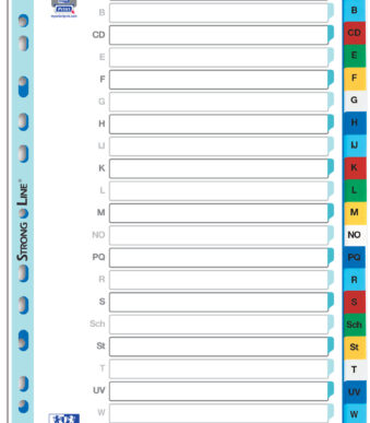 ELBA kunststof tabbladen, A-Z, DIN A4, gekleurd, 21-delig