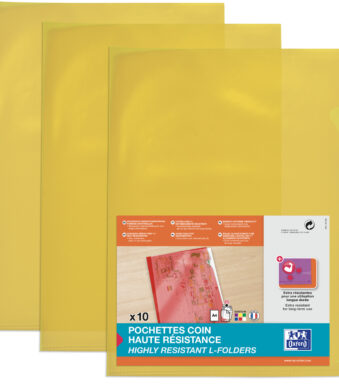Oxford L-map, transparant, DIN A4, PVC, geel