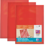 Oxford L-map, transparant, DIN A4, PVC, rood