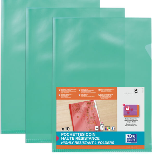 Oxford L-map, transparant, DIN A4, PVC, groen