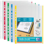 Oxford brochurehoes, DIN A4 met gekleurde rand, PP, 0,09 mm, kleuren assorti