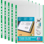 Oxford brochurehoes, DIN A4 met gekleurde rand, PP, groen