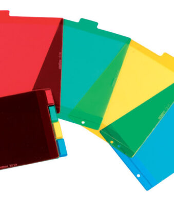 Oxford kunststof tabbladen, blanco, gekleurd, PVC, A5 liggend, 4-delig