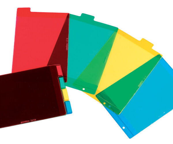 Oxford kunststof tabbladen, blanco, gekleurd, PVC, A5 liggend, 4-delig