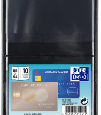 Oxford ID-kaarthoes, PVC, U-folder voor 10 kaarten, formaat: 65 x 95 mm