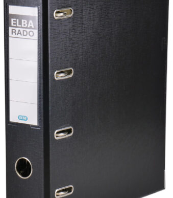 ELBA Ordner 4-Rings Rado Plast 75mm 2x A5 dwars zwart