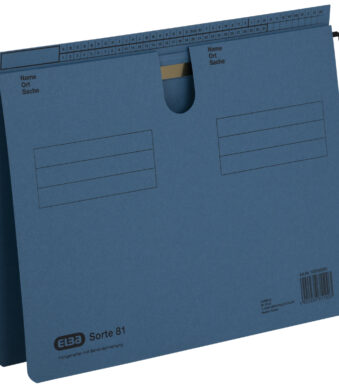 ELBA hanghechtmap Sorte 81, overstekende ruiterrand, blauw