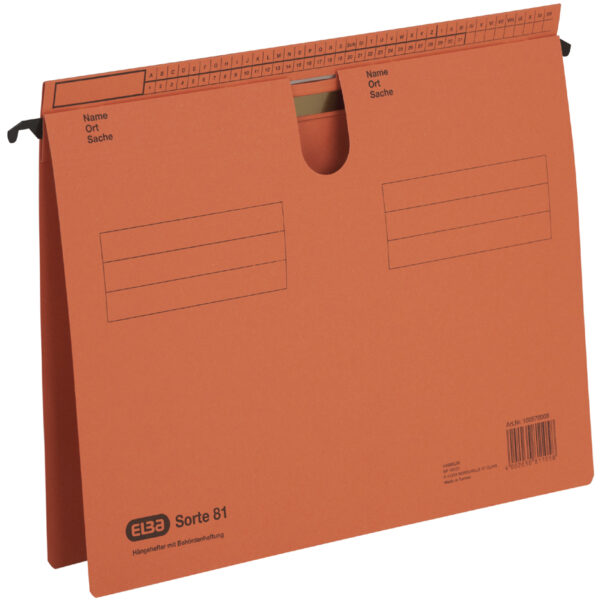 ELBA hanghechtmap Sorte 81, overstekende ruiterrand, oranje
