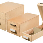 HAN houten kaartenbak A5 liggend, voor 1.500 kaarten