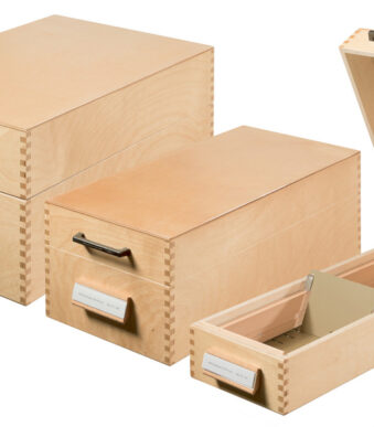 HAN houten kaartenbak A5 liggend, voor 1.500 kaarten