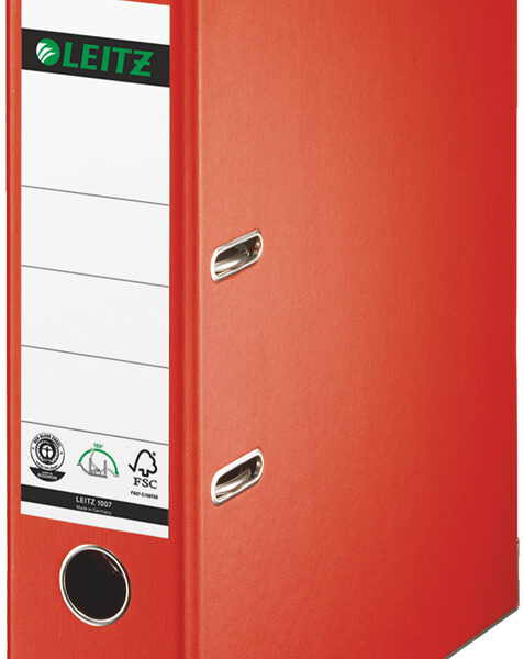 LEITZ massief karton-ordner, 180 graden, DIN A4, 80 mm, lichtrood
