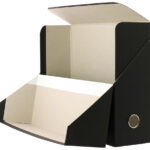 Oxford documentenbox, DIN A4, van golfkarton, zwart