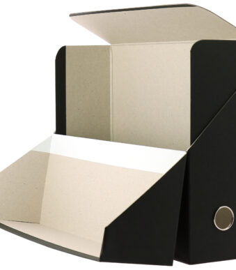 Oxford documentenbox, DIN A4, van golfkarton, zwart