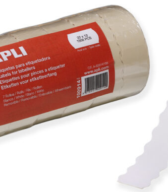 APLI etiketten voor prijstang, 22 x 12 mm, wit, verwijderbaar
