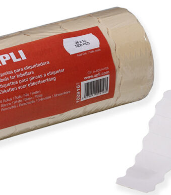 APLI etiketten voor prijstang, 26 x 12 mm, wit, verwijderbaar