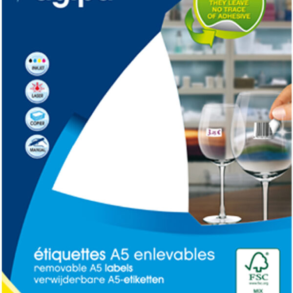 agipa halteretiketten / ringetiketten, 45 x 8 mm, DIN A5, verwijderbaar