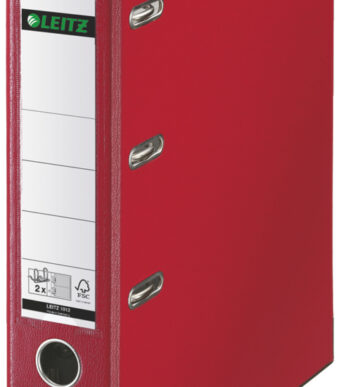 LEITZ/ESSELTE Ordner 2x2 Rings Bank-Giro 1012 80mm 2x A5 dwars rood