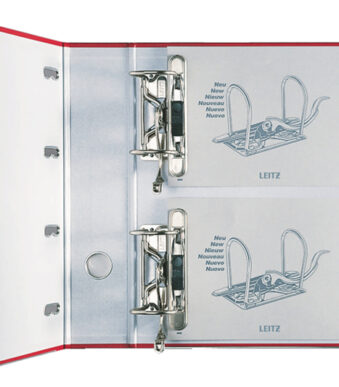 LEITZ/ESSELTE Ordner 2x2 Rings Bank-Giro 1012 80mm 2x A5 dwars rood