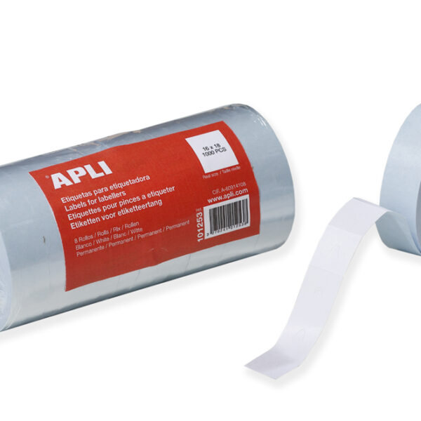 APLI etiketten voor prijstang, 16 x 18 mm, wit, permanent