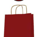 APLI papieren draagtas van kraftpapier, 240 x 110 x 310 mm, rood