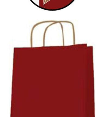 APLI papieren draagtas van kraftpapier, 240 x 110 x 310 mm, rood