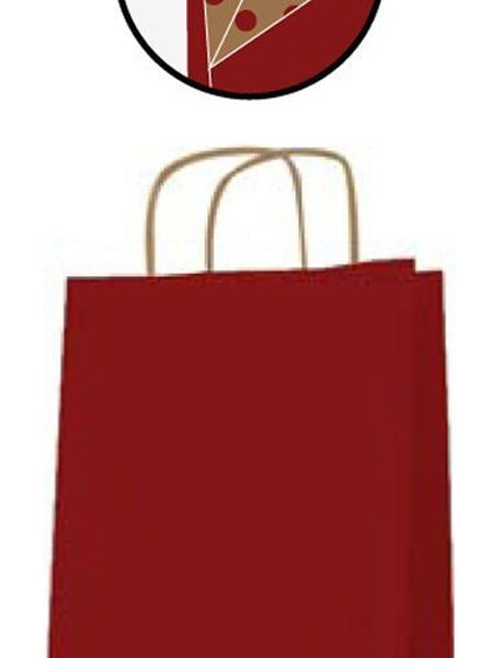 APLI papieren draagtas van kraftpapier, 240 x 110 x 310 mm, rood