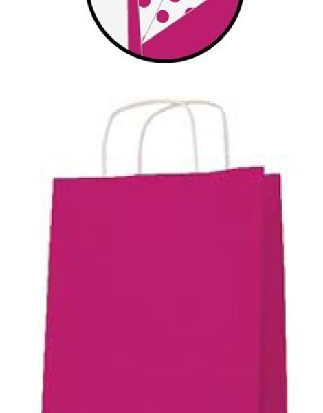 APLI papieren draagtas van kraftpapier, 250 x 110 x 310 mm, fuchsia
