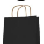 APLI papieren draagtas van kraftpapier, 250 x 110 x 310 mm, zwart