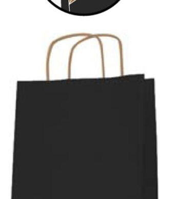 APLI papieren draagtas van kraftpapier, 250 x 110 x 310 mm, zwart