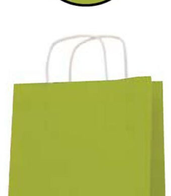 APLI papieren draagtas van kraftpapier, 250 x 110 x 310 mm, lindegroen