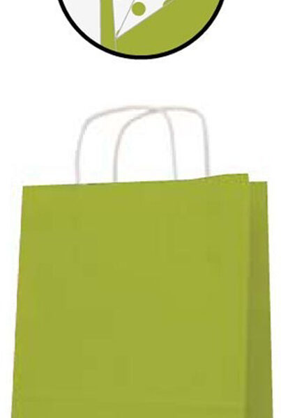 APLI papieren draagtas van kraftpapier, 250 x 110 x 310 mm, lindegroen