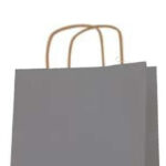 APLI papieren draagtas van kraftpapier, 250 x 110 x 310 mm, zilver