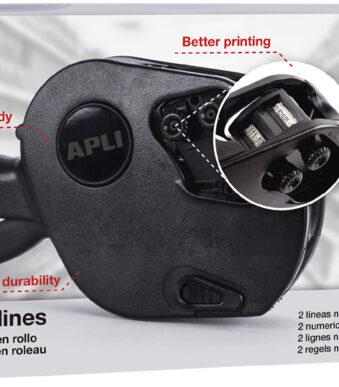 APLI prijstang 102365, 2-regelig, 9-posities