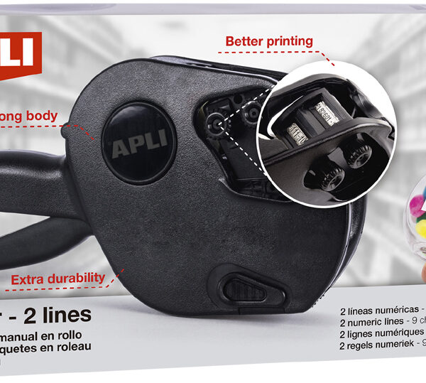 APLI prijstang 102365, 2-regelig, 9-posities