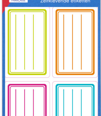 Gekleurde gelinieerde etiketten, 36 x 56 mm