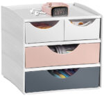 CEP mini-schuifladenbox MyCube mineraal, 4 lades, poederroze