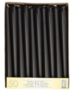 Geurloze zwarte kaarsen, 22 mm, verpakking van 50