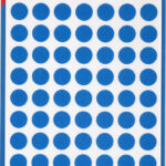 Hier is een voorgestelde Nederlandse producttitel: Blauwe ronde stickertjes, diameter 8 mm