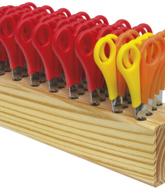 WESTCOTT scharenblok, van hout, incl 32 scharen rond