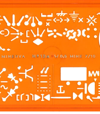 MINERVA belettering sjabloon Electrograaf, 13 A, NF Norm