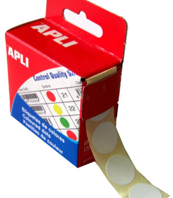 APLI Markeringsstickers, diameter 15 mm, rond, wit