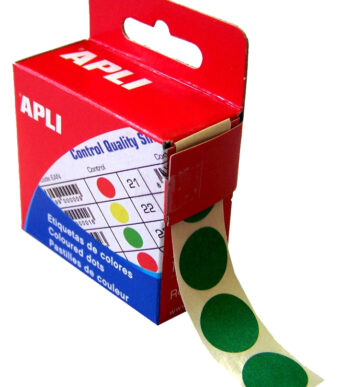 Etiketteerpunten, diameter 15 mm, rond, groen