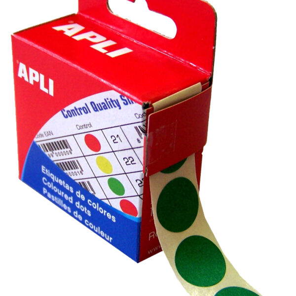 Etiketteerpunten, diameter 15 mm, rond, groen