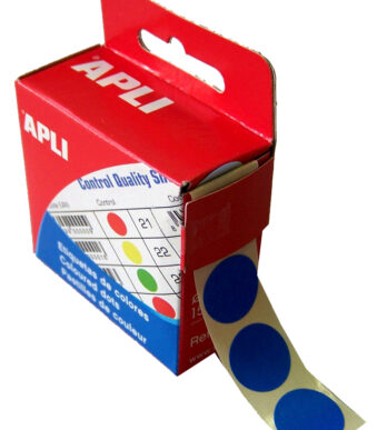 Etiketpunten, diameter 15 mm, rond, blauw