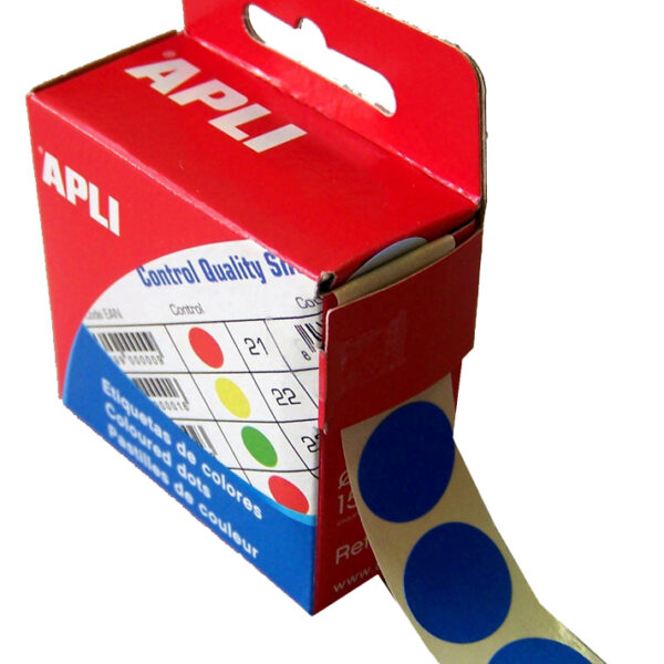 Etiketpunten, diameter 15 mm, rond, blauw