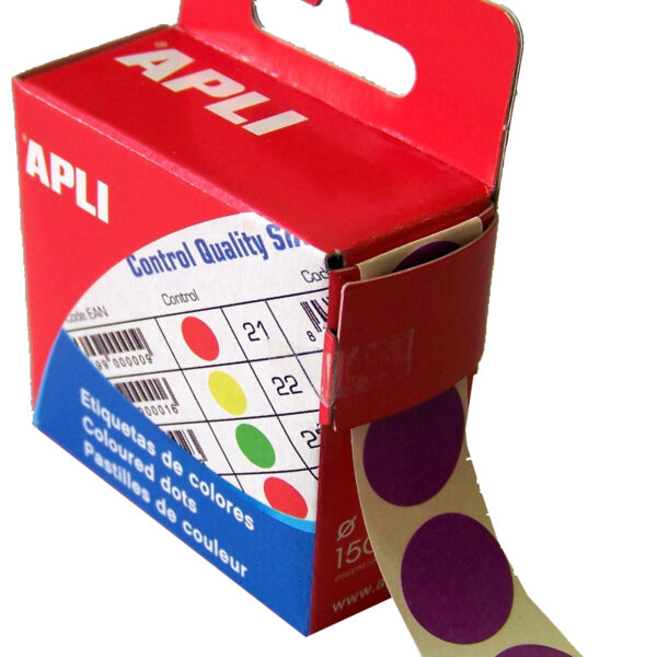 APLI merktekens, diameter 15 mm, paars