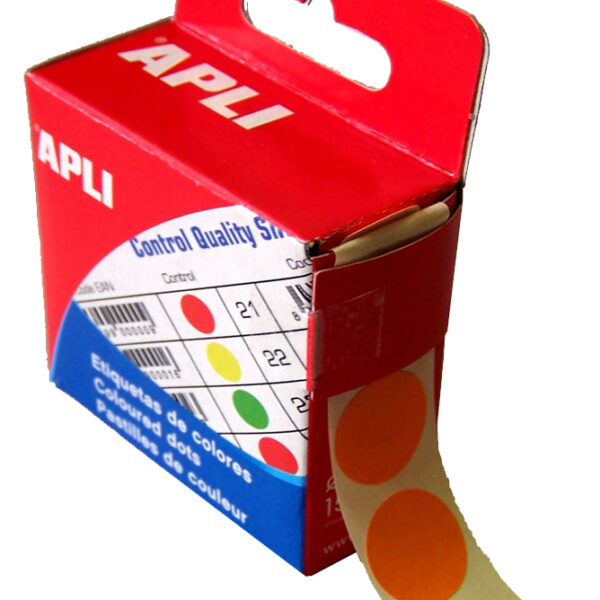 Stickerpunten, diameter: 15 mm, oranje