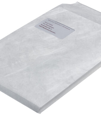 Tyvek akte-envelop met zijvouw C4, 22,9 x 32,4 x 2 cm, met venster, 70 g/m2, zelfklevend, wit, 100 s