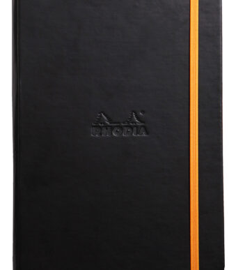 Rhodia notitieboek, gelinieerd, zwart, formaat A5.