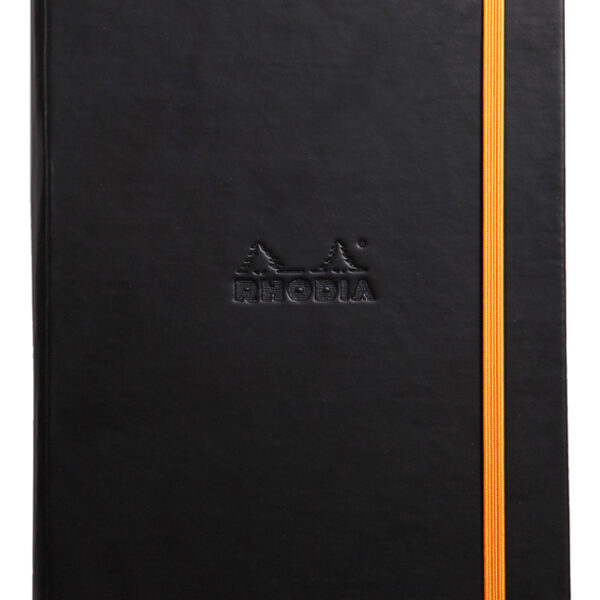 Rhodia notitieboek, gelinieerd, zwart, formaat A5.